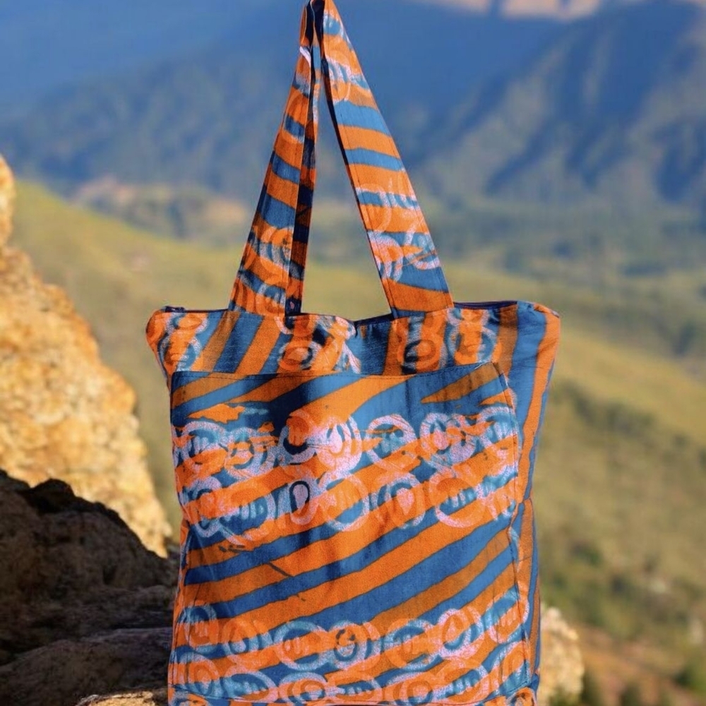 Vibrant Striped Tote Bag - Picture 3 of 5